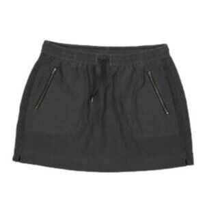 Athleta Womens Gray Athletic Mini Skirt Zip Pockets Elastic Waist Size 12